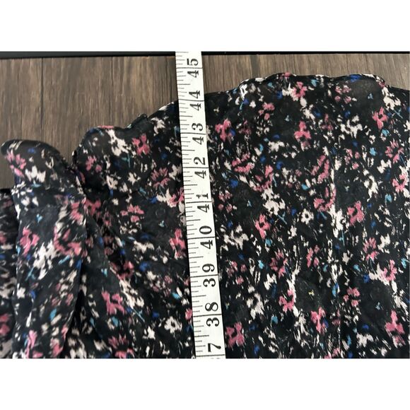 AllSaints Black Floral Silk Midi Dress Size M Fairy Whimsical Goth Grunge Dark - Picture 10 of 10